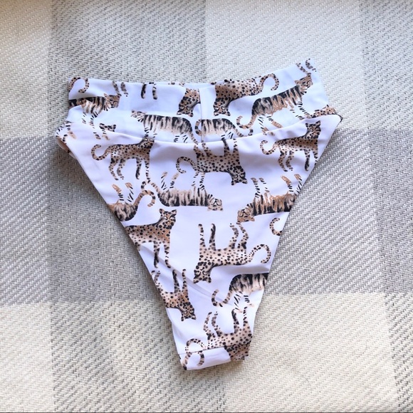 High waisted white vintage tiger print cheeky - Picture 4 of 6